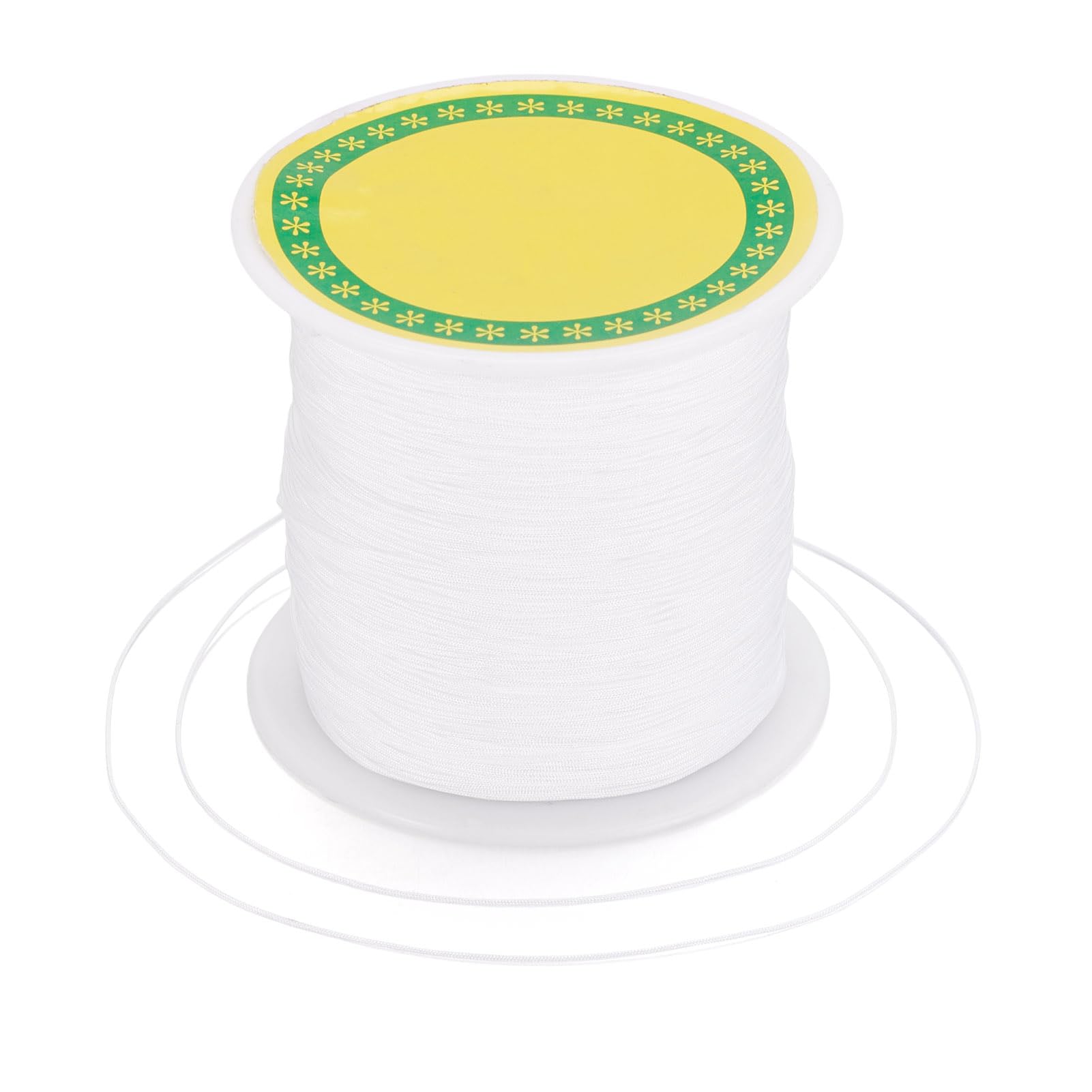 Craftdady 150yards 0.5mm Nylon Cord Braided Beading Thread Chinese Knotting Macrame Rope Cord String for DIY Bracelet Necklace Jewelry Making, White