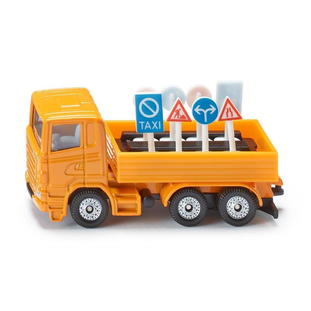 siku 1322, Road Maintenance Lorry, Metal,Plastic, Orange, Incl. 8 traffic signs โ image 1