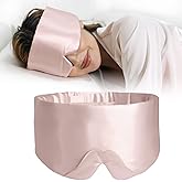 ZIMASILK 100% 22 Momme Mulberry Silk Sleep Mask - Full Silk Filled, Ultra-Soft & Breathable, Face-Hugging Blackout Eye Cover for Sleeping (Pink)