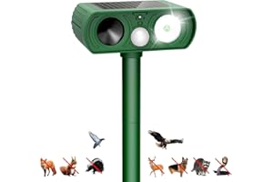 WTUUT Animal Deterrent Devices Outdoor, Solar Animal Repeller with Motion Sensor Animal Repeller to Repel Cat, Deer, Squirrel, Rabbit, Dog, Skunk (Green - 1 Pack)