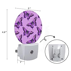 Axayaz Purple Butterflies Night Light Moths Animal