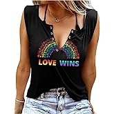 MOUSYA Pride Outfits for Women Pride Shirt Gay Tank Top Summer Tanks | Pride Tops Woman Pride Clothes Love Wins Tank Top Rainbow Sleeveless Tee Be You LGBT Shirt Beach Vacation Tank Tops