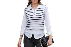 V FOR CITY Women's Sweater Vest Mock Neck Oversized Sweaters Sleeveless Vests Casual Cap Sleeve Knit Cotton Tank Tops