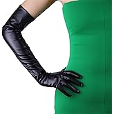 DooWay Women Long Leather Opera Gloves Evening Party Costume Faux Leather Cosplay Dress Accessories 24 inches