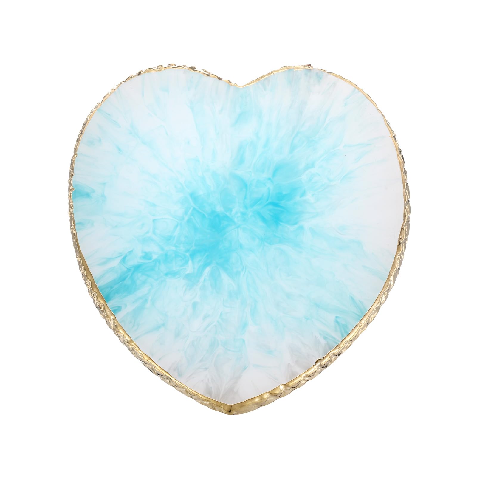 PATIKIL Resin Nail Art Palette, Nail Polish Mixing Palette Heart Shaped Gel Makeup Display Board Pallet Painting Tray Drawing Color Dish Holder, Blue