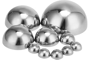 BESPORTBLE Silver Half Sphere: 10Pcs Stainless Steel Garden Mirror Globe - Hollow Hemisphere Ball Gazing Ball Half for Home Outdoor Garden Pool Shopping Mall Wall Decoration, 6 Size