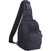 FAMI Outdoor Tactical Bag Backpack, Military Sport Bag Pack Sling Shoulder Backpack Tactical Satchel for Every Day Carry (Black)