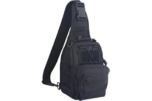 FAMI Outdoor Tactical Bag Backpack, Military Sport Bag Pack Sling Shoulder Backpack Tactical Satchel for Every Day Carry (Black)