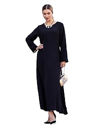 Zofocy Solid Color Women Abaya Modest Muslim Prayer