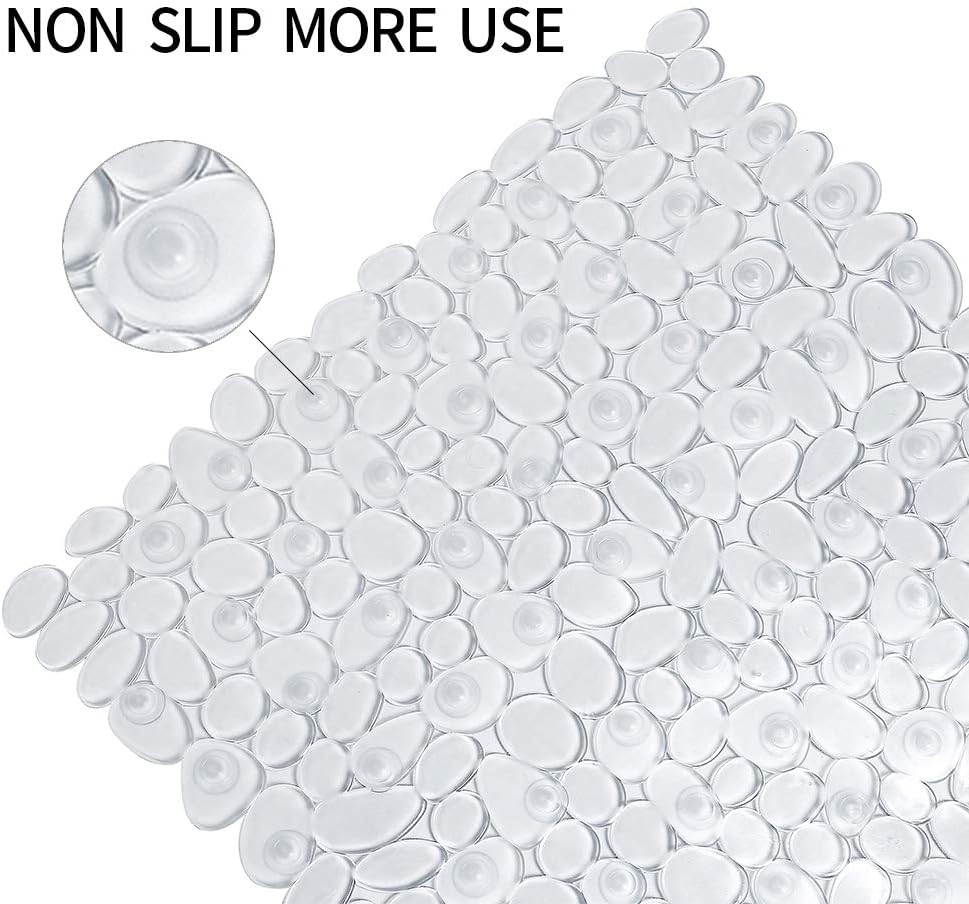 SONGZIMING Pebble Bath Mat for Bathtub to Anti Slip Bathtub Mat in Shower with 16 Inches by 35 Inches (Clear): Home & Kitchen