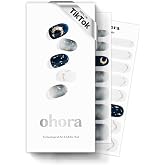 ohora Semi Cured Gel Nail Strips (N Moonlight) - Halloween Nails, Salon-Quality, Works with Any Lamps, Long Lasting, Easy to Apply &amp; Remove - Includes 2 Prep Pads, Nail File &amp; Wooden Stick