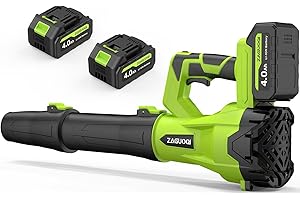 ZAGUOQI Leaf Blower Cordless 650CFM 288MPH Electric Leaf Blower with 2 x 4.0Ah Battery Operated, 6 Speed Mode, 20V Powered Handheld Blowers for Lawn Care, Patio, Dust, Blowing Leaves