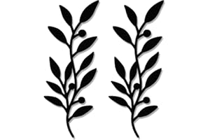 Zzbakress 2 Pieces Wooden Vine Olive Branch Leaf Leaf Wall Decor,Farmhouse Signs for Living Room Decoration (Black)