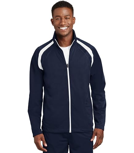 SPORT-TEK Unisex Tricot Track Jacket | Lightweight Zip Up for Men