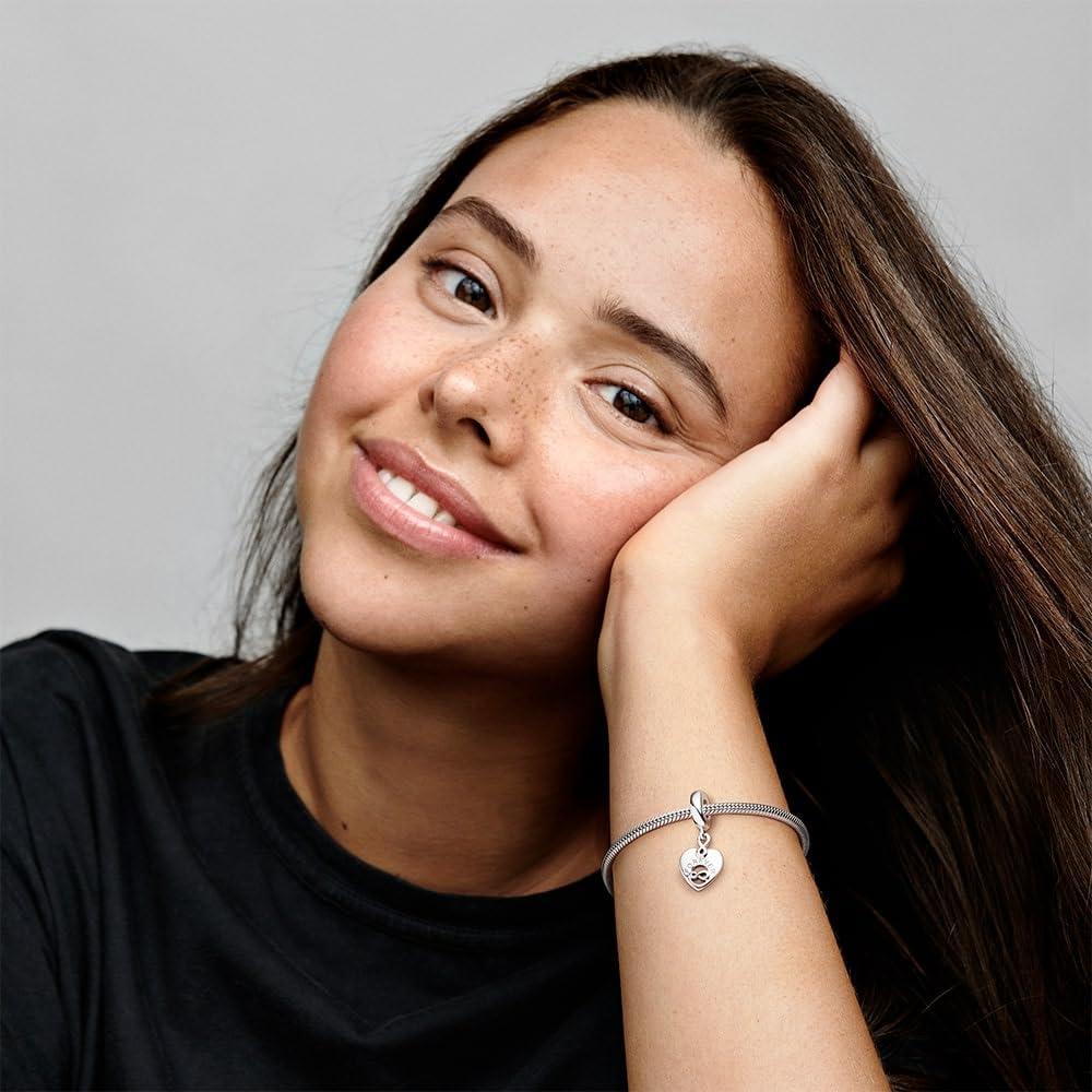 PANDORA People Freunde für Immer Herz Charm-Anhänger aus Sterling Silber/Größe: 1,4cm