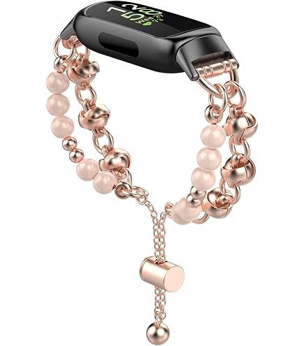 TRUMiRR Bracelet De Remplacement Pour Fitbit Inspire 3 – Acier Inoxydable Starlight, Bijou élégant – Compatible Inspire 2, HR, Inspire – Ajustable 135-195 Mm