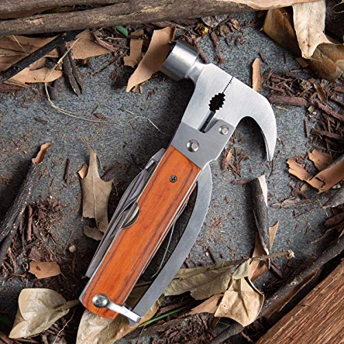Plaviya Hammer Multitools, Multitool Hammer Portable Multipurpose Multifunctional Pocket Small Tools Hammer Pliers Set Camping Wooden Handle