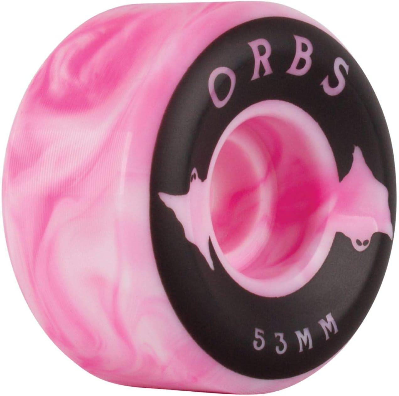 Swirls Skateboard Wheels 53mm Hot Pink/White Orbs Specters