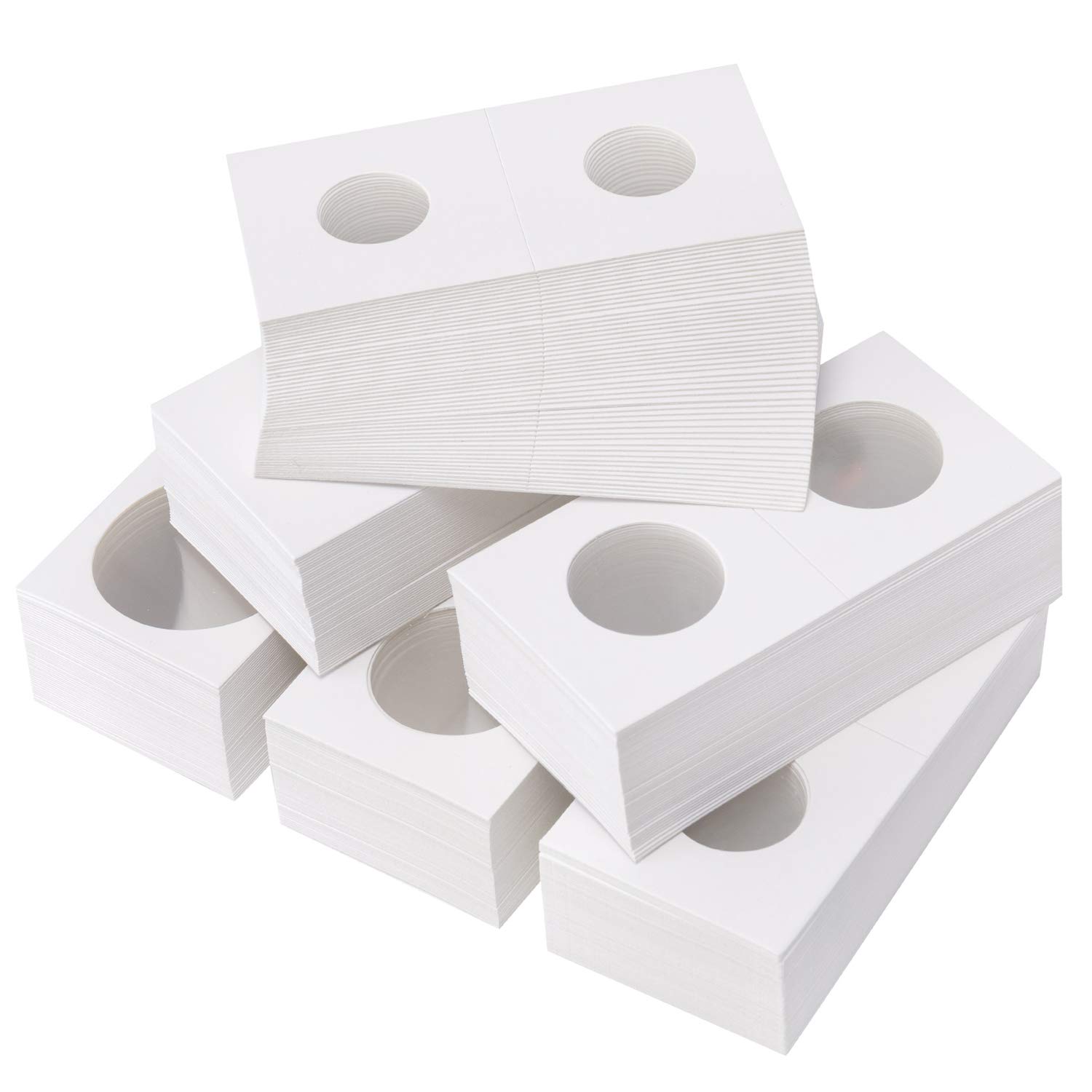 Photo 1 of Favourde 300 Pieces Cardboard Coin Holder Flip Mega Assortment, 2 by 2 Inch for Coin Collection (6 Sizes)
