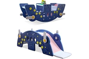 UNICOO KIDS UNICOO – Kids Multi-Purpose Seesaw, Kids Slide, Toddler Seesaw Rocker Great Daycare Furniture (Seesaw -Dark Blue)