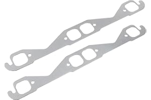 PARSLUCK 2pcs 1404 Square Port Exhaust Manifold Gasket for Chevy for Isuzu for Cadillac Small Block 262 265 267 283 302 305 3