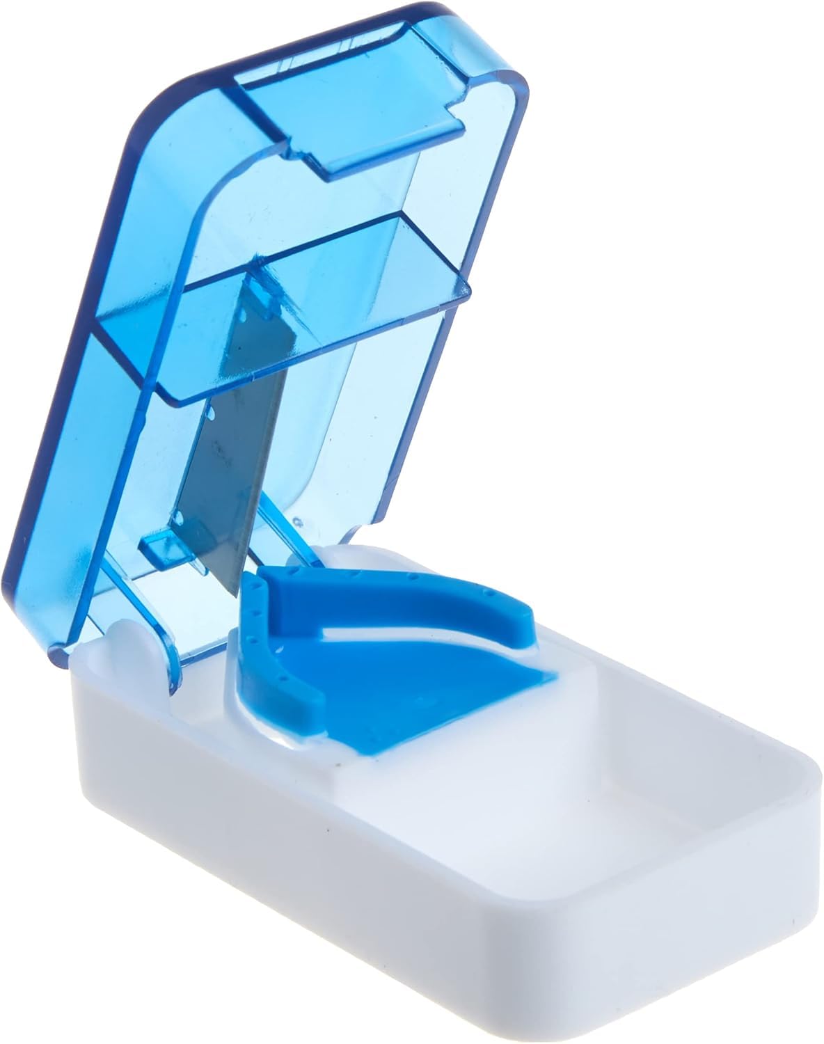 EZY DOSE Pill Cutter and Splitter, Daily Usage, Safely Cut Pills, Vitamins and Tablets, Accurate and Easy Cutting, Compact Design, Stainless Steel Blade, Travel Sized, Colour May Vary, BPA Free