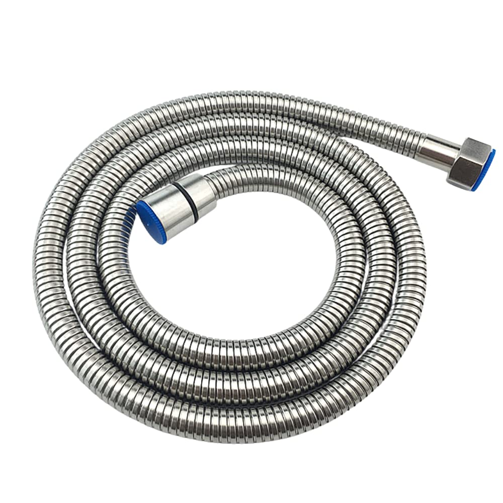 1.5M Stainless Steel Shower Hose, Universal Extendable Shower Hose 1/2" Female Thread, Anti-Explosion, Anti-Twist and Anti-Corrosion and Tapered and Hexagonal Clamping Nuts