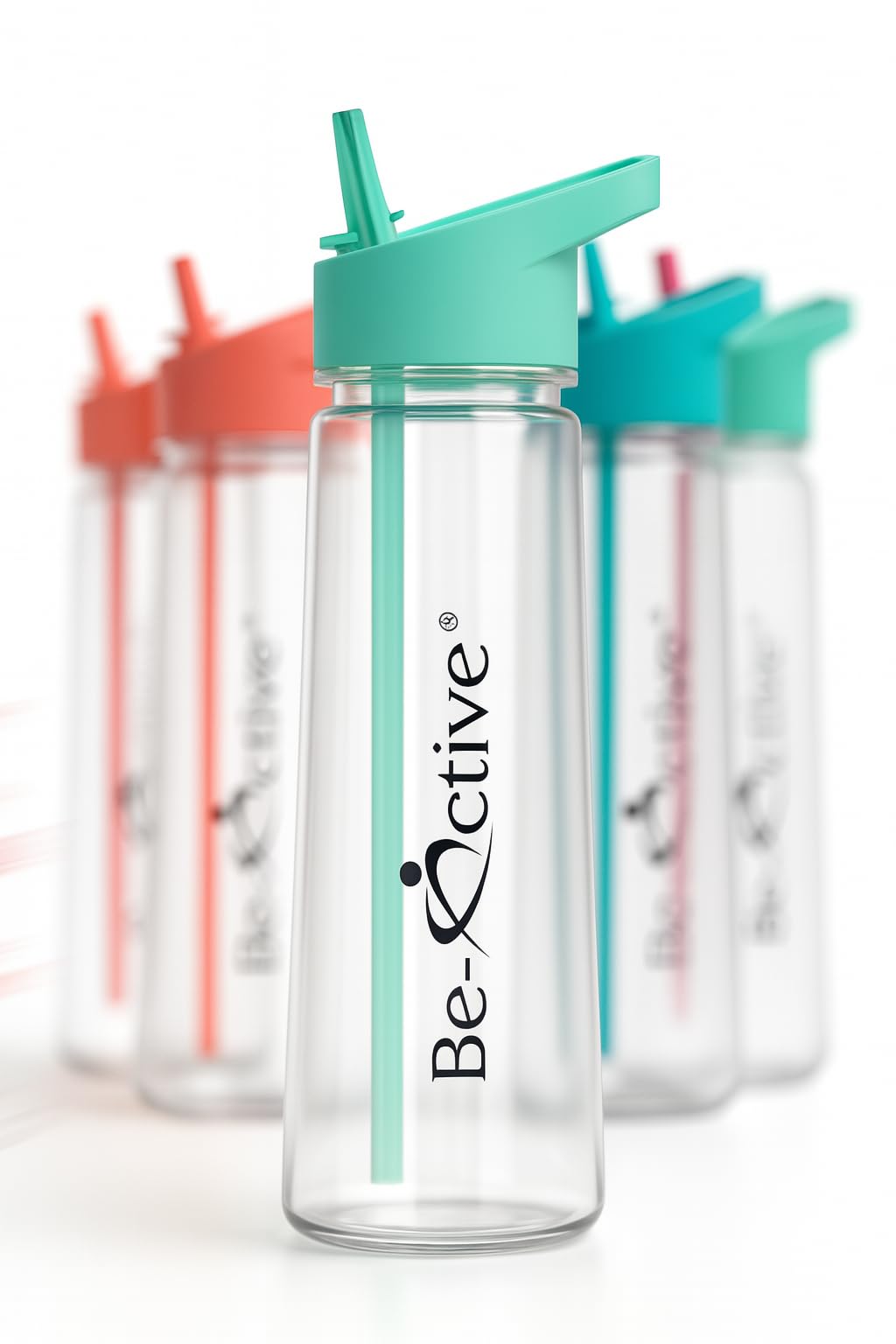 Be-Active Motivational 900ML Water Bottle | with Times to Drink | Straw | Hydrate | BPA Free | Tracker (Green)