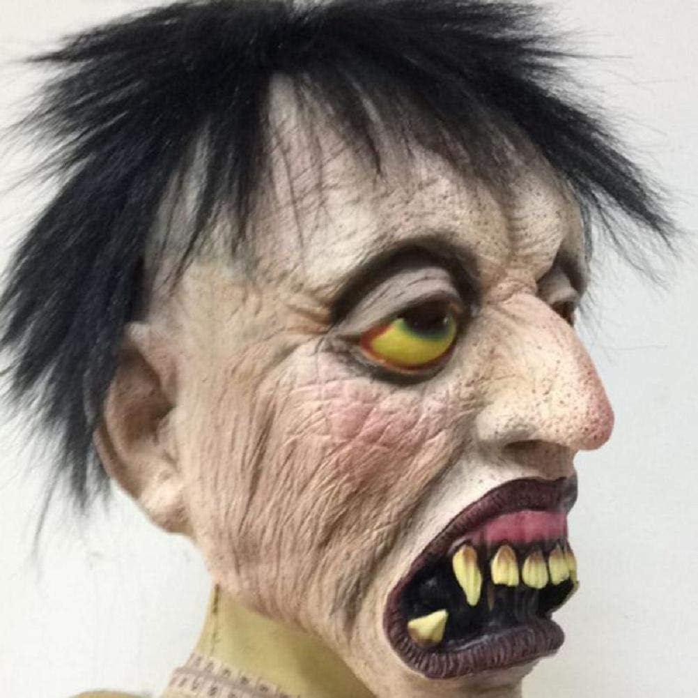 MJU Unique Halloween Zombie Ghost Horror Mask Novelty Funny Latex Rubber Creepy Head Masks Face Frightful Nightmare for Carnival Costume Party