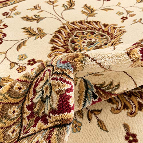 Well Woven Timeless Abbasi Traditional Persian Oriental Ivory Area Rug