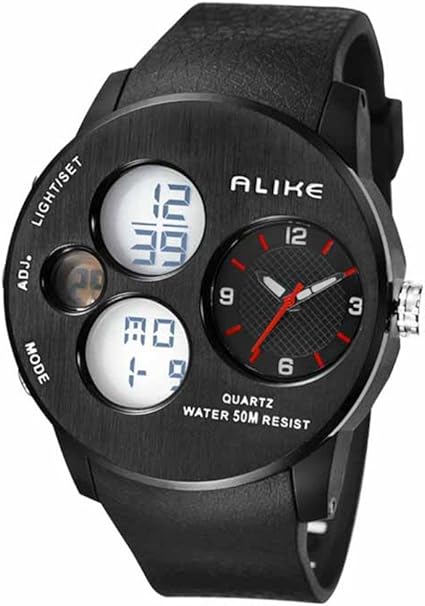 Amazon.com: Por igual venta caliente ak16120 moda de lujo especial reloj digital cuarzo Dual veces muestra resistente al agua relojes de pulsera (rojo): Sports \u0026 Outdoors