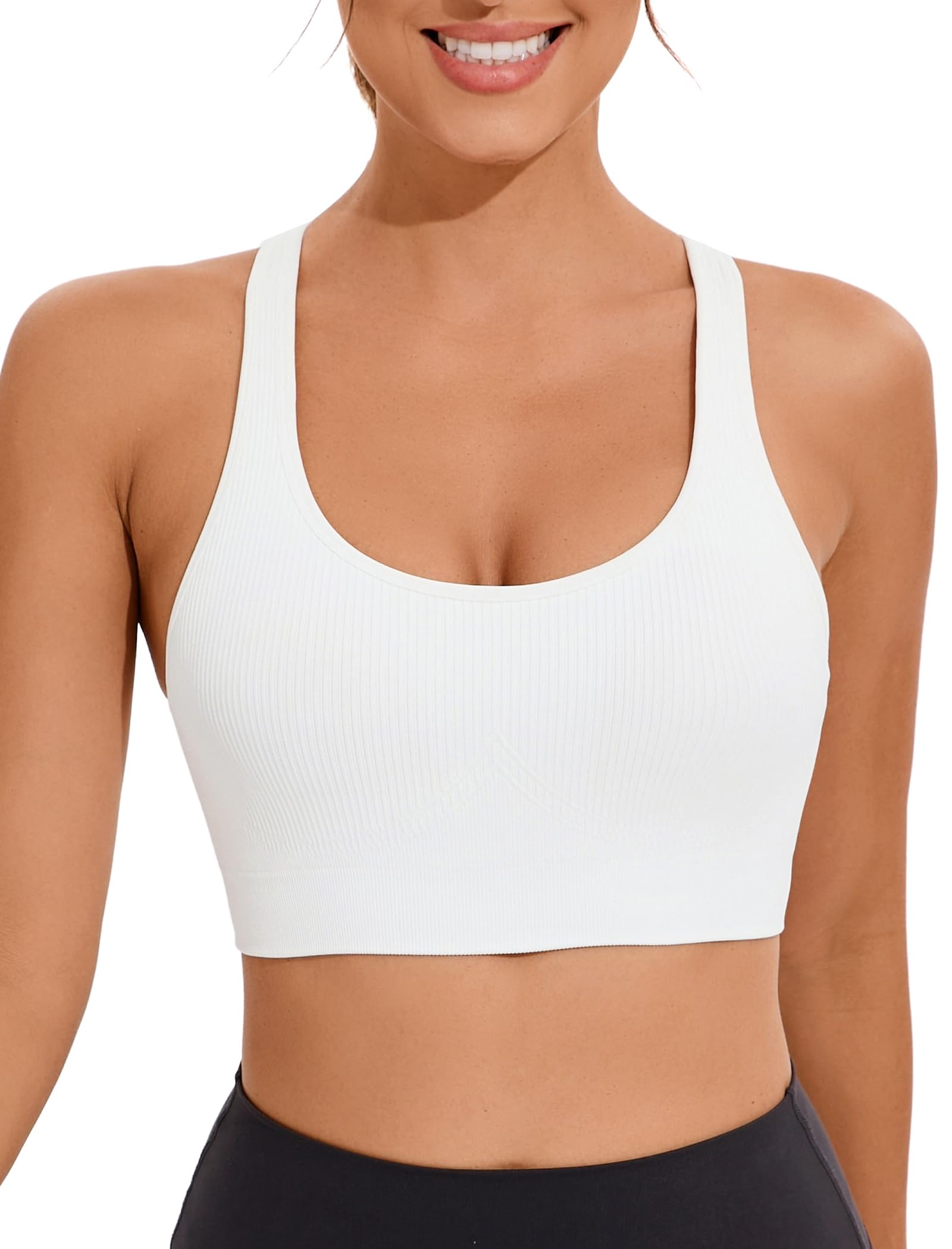 RUNNING GIRL Sports Bra for Women High Support, Criss-Cross Back Padded Strappy Sports Bras Yoga Bra with Removable Cups