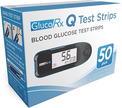 GlucoRx Q Blood Glucose Test Strips 50-Count for GlucoRx Q meter