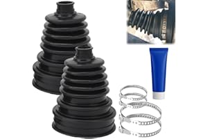 ASWEIR 2 CV Boot Kits (Axle Boot Kits) with 4 Stainless Steel Clamps and 1 Grease Tube – Universal CV Joint Boot for Axle Shaft Size 19mm-24mm, Protects CV Axle