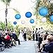 zilue 24pcs Hanging Round Paper Lanterns for Wedding Birthday Party Baby Showers Decoration Blue/White