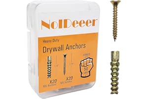 Noideeer 20Sets 5x30mm Drywall Anchors and Screw Kit,Galvanized Tree Shaped Set for Concrete Wall, Wooden Wall, Hollow-Wall, Plaster.