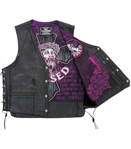 Black Label Biker Society Real Leather Vest | BLS Skull Biker