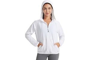 baleaf Women's Sun Protection Jacket Lightweight Mosquito UPF 50+ with 2 Pockets Hoodie UV Long Sleeve Hiking Shirts