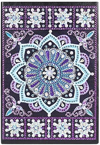 5D DIY Diamond Painting Mandala Notebook Blank A5,Writing Note Book Secret Diary for Boys Sketchbook Drawing journals for Girls with Colourful Diamonds Dandelion for Office/Home/Craft/Art Use