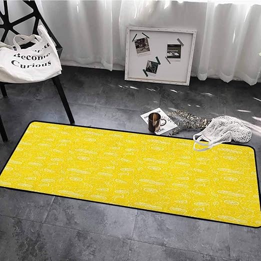 Yellow Outdoor Floor Mats Rectangle 35x59 Inch Juicy Lemons