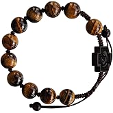 Sine Cera 10mm Adjustable Tiger Eye and Jujube Wood Rosary Bracelet
