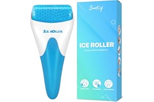 BEARKIG Ice Roller, Ice Roller for Face, Ice Face Roller, Cold Facial Ice Roller Massager for Eye Puffiness, Women's Gifts, Migraine, TMJ Pain Relief & Minor Injuries, Skin Care Products (Blue)