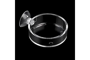 Dannisly Aquarium Shrimp Feeder Dish Round Fish Tank Feeder Bowls Clear Aquarium Feeding Cup with Suction Cup