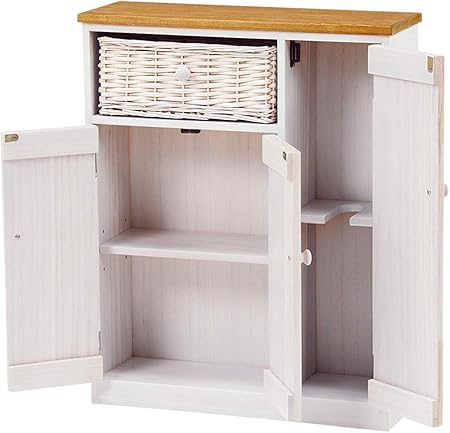 Amazon Co Jp トイレラック ラック トイレ収納 サニタリー収納 薄型 完成品 かご付き コンパクト スリム 省スペース アンティーク ホワイト 白 ワイドタイプ幅50cm ホーム キッチン