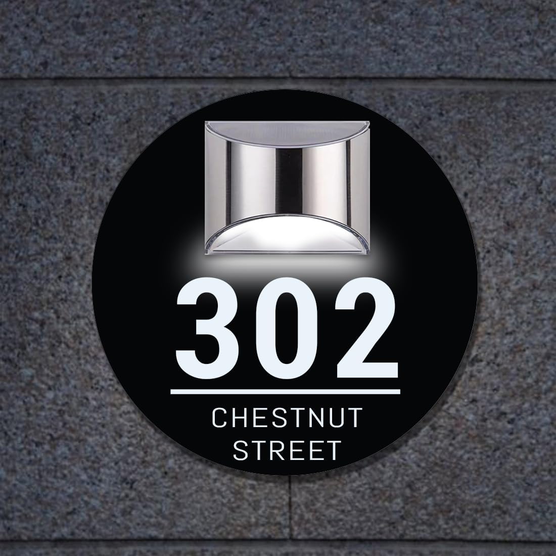 Plaques & Wall Art - Personalized Modern Solar House Numbers Sign Plaque, Led Light house Numbers solar powered modern address house Number sign, Light Address Sign Outdoor,solar light house address sign