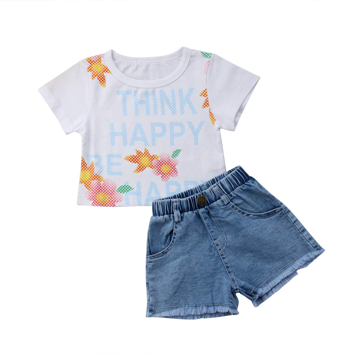 baby girl white denim shorts