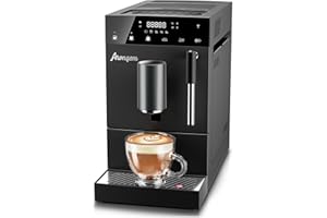 Ahongem Automatic Coffee Maker for Home: Espresso Machine Built-In Grinder & Milk Frother - One-Minute Quick Brew for Office - Daily Coffee for Working Families Students