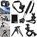 EEEKit 6in1 Outdoor Sports Accessory Bundle Kit for JVC Adixxion GC XA2 XA1,Bike Handlebar Holder,Car Sun Visor/Helmet Mount,Monopod,Tripod Stand