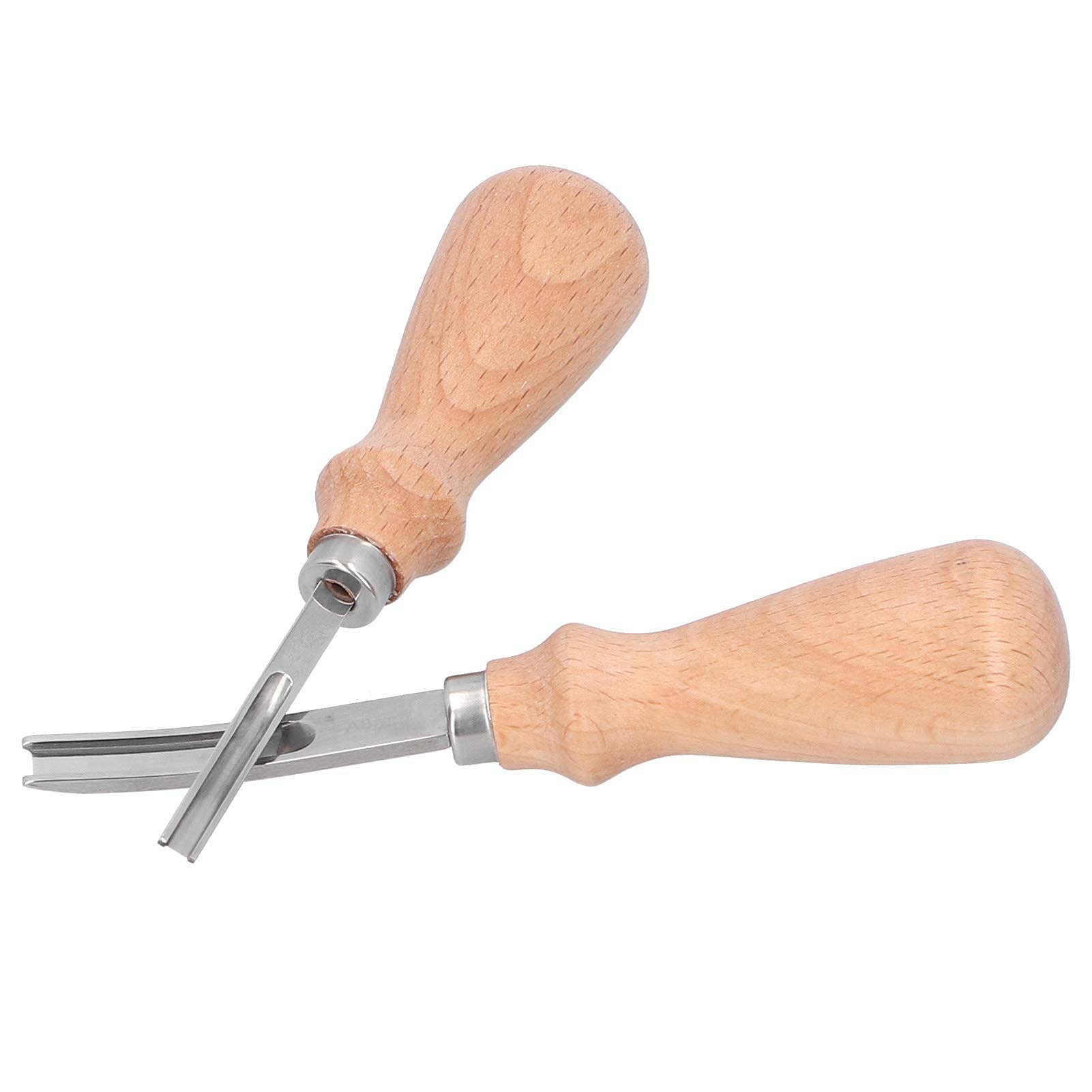 Hztyyier 4mm 8mm Wide Mouth Leathercarft Edge Beveler kitDIY Trimming French Skiver Leathercraft Marking Tool, 2Pcs Leather Edge Skiving Tool Leather Tools