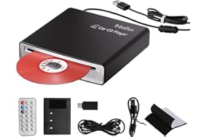 Portable Car CD Player, External CD/DVD Player for Vehicle, Plug & Play USB Connection, Built-in Decoder for Enhanced AUX Sou